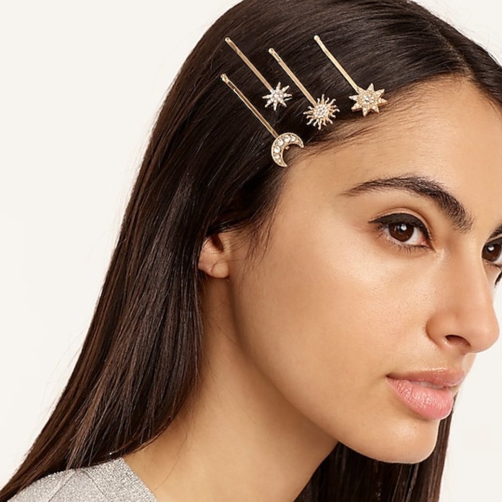 NWT J.Crew Celestial bobby pin pack GOLD